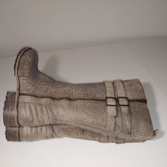 Matisse Roady Tall Distressed Leather Moto Boots size 9W  Brown - Picture 5 of 10